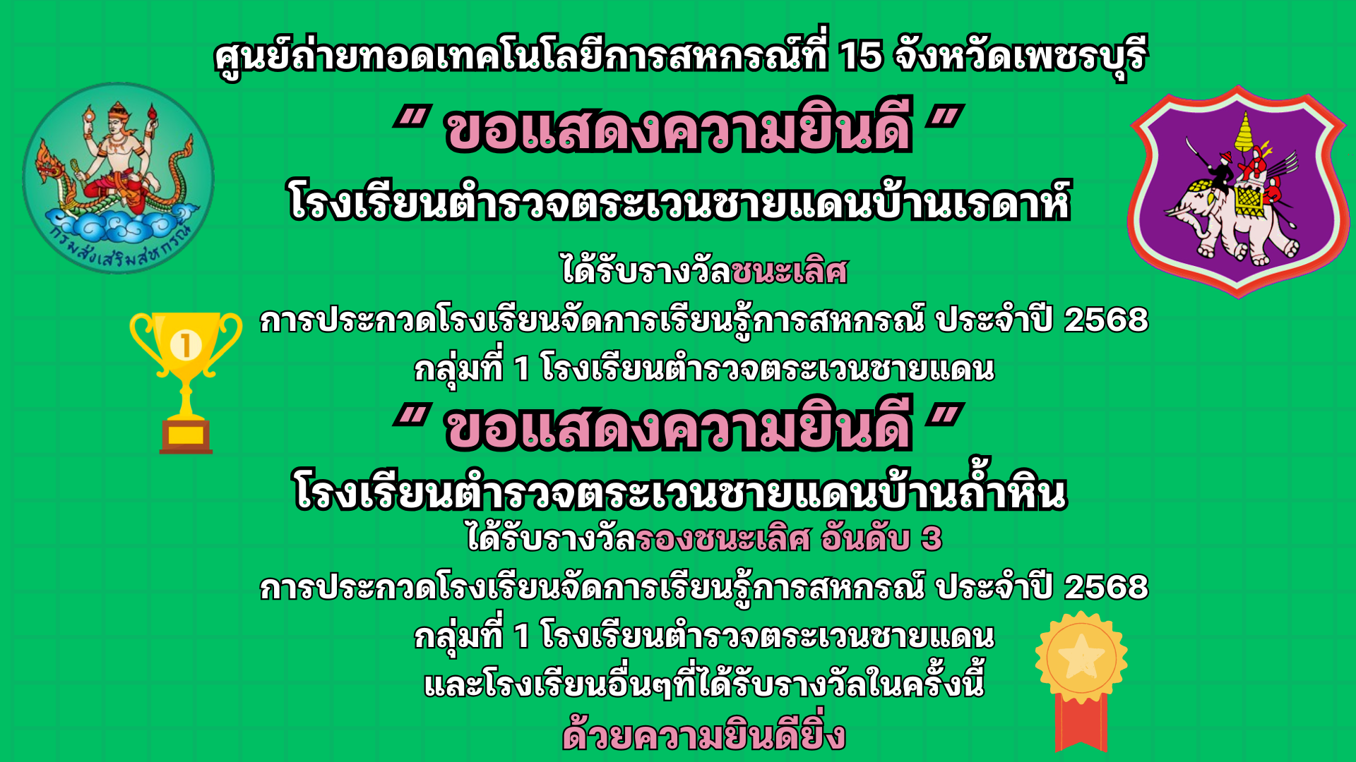 การประกวดโรงเรียนจัดการเรียนรู้การสหกรณ์ รางวัลพระราชทาน ประจำปี 2568