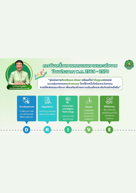 การขับเคลื่อนงานตามแผนและนโยบาย ปีงบประมาณ พ.ศ. 2569 - 2570